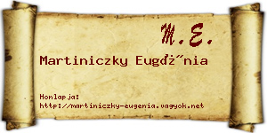 Martiniczky Eugénia névjegykártya